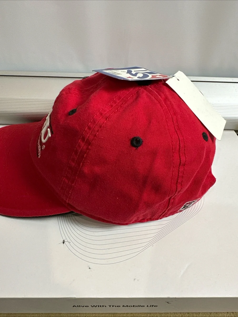 The Game Red Baseball Cap with White Embroidered Patch North Carolina State